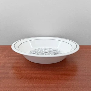 Rare Vintage Arabia Finland Krokus Black and White Soup Plate - Picture 1 of 3