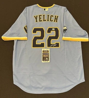 Christian Yelich Signed Authentic Brewers City Connect Jersey Autograph JSA COA - Image 1 of 4