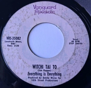 Everything Is Everything - Witchi Tai To/Oooh Baby 45 - 1969 Vanguard Apostolic - Picture 1 of 6