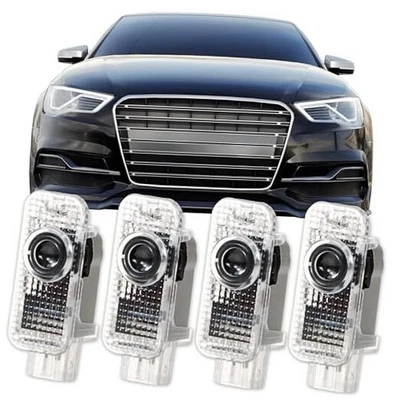 Pack de 4 Luces Puerta Coche, Compatible con A1 A3 A4 A4L A5 A6 A6L A7 A8 Q3 Q5 Q7  Foto 1 de 4