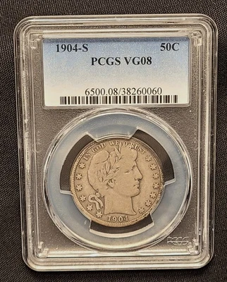 1904-S Barber Half Dollar, PCGS VG8  #323 - Image 1 of 4