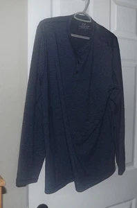 Vineyard Vines Edgartown Polo Shirt Mens L  Blue Striped Long Sleeve Henley - Picture 1 of 3