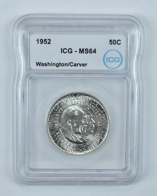 1952 Washington Carver Commemorative Half Dollar MS64 ICG *6991 - Image 1 of 4
