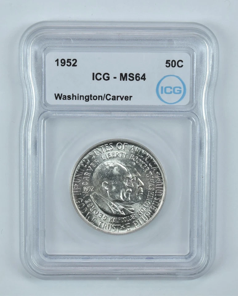 1952 Washington Carver Commemorative Half Dollar MS64 ICG *6991 - Image 1 of 4
