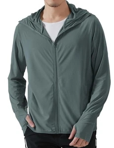 Men's UPF 50+ Sun Protection Outdoor Lightweight Full Zip Hoodie Jacket Long ... - Picture 1 of 7