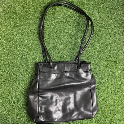 Винтажная черная кожаная наплечная сумка Nine West - Изображение 1 из 4