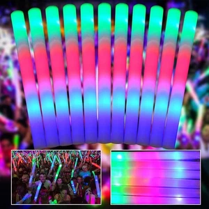 100 Piezas Palos de Espuma con Iluminación LED Tubos Onda Varita 3 Modos Colorido Intermitente - Imagen 1 de 22