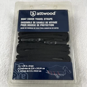 Attwood Boat Cover Travel Straps, 6 Pack, 1 x 96 in. w/ Quick Disconnect Buckles - Foto 1 di 2