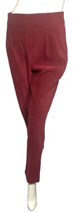 Briggs Women’s Red High Rise Straight Leg Pants Size 8 Elastic Waist Zip - Picture 1 of 6