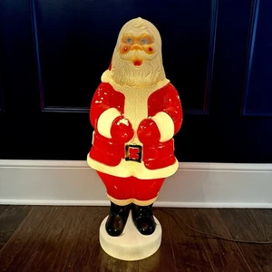 Vtg Empire Santa Claus Laughing Christmas Blow Mold w Light Stand 32” Midcentury - Picture 1 of 11