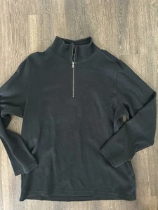 Suéter Banana Republic Cuarto Cremallera Para Hombre Negro Manga Larga Algodón XL Preppy - Imagen 1 de 5