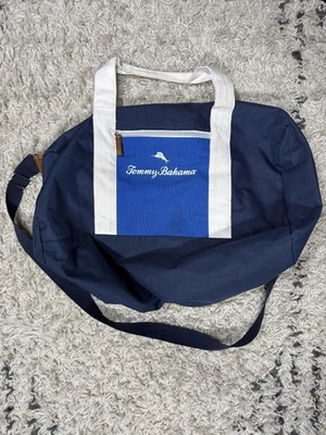 Tommy Bahama Bolso de Lona Azul Marino Blanco Bolso de Lona Correa para el Hombro Grande Viaje Foto 1 de 4