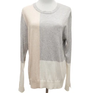 Revolve One Grey Day Cashmere Blend Color Block Sweater Size Large - Picture 1 of 8