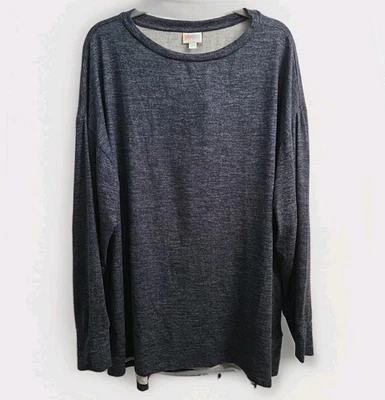 NUEVO CON ETIQUETAS Camisa LuLaRoe Mujer Talla 2XL Manga Larga Azul Jaspeado Manga Larga Prenda para el torso Informal  Foto 1 de 4