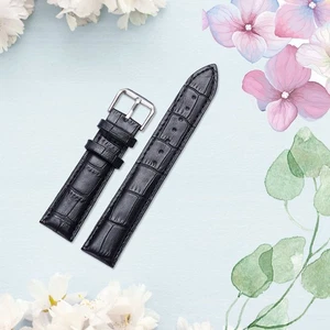 Black-14mm Men Women Fashionable Leather Buckle Watch Band Decor - Picture 1 of 2