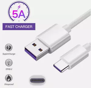 USB Type C Data Cable 5A Fast Charging USB-A to USB-C Charger Cord For Phone - Picture 1 of 44