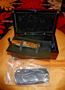 luxus messer konvolut Knochen 256 Damastgriff mit Holzbox Scheide - Bild 1 von 10