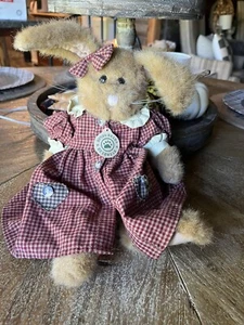 Vestido de guinga vintage Boyds Bears JB Bean 11’ Sophie Rabbit Hare Bunny, 1995 - Imagen 1 de 6
