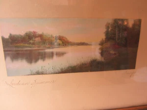 Antique Colorized Photograph In Summer by Sawyer Signed Matted & Framed - Picture 1 of 4