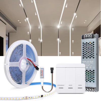 20m Running Water Chasing LED Strip 24V 2835 Horse Race Light RF Remote Control - Image 1 of 4