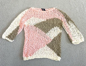 VTG Andrea Behar Jabe Sweater Sz Small Popcorn Made in Italy Open Weave Chunky - Picture 1 of 17