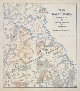 1863 Map of Brandy Station Culpeper County Virginia - Picture 1 of 4