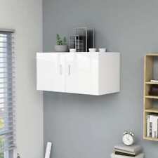 vidaXL Wall Mounted Cabinet High Gloss White 80x39x40 Cm Chipboard