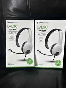 2x New Sealed PDP Gaming LVL30 Wired Chat Headsets for Xbox (White) - Picture 1 of 3