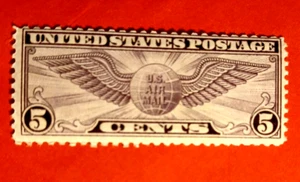 SCOTT # C16 - SINGLE 5 CENT WINGED GLOBE 1931 AIRMAIL STAMP - VF - OG - MNH - Picture 1 of 2