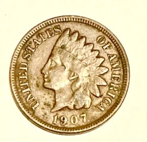 Centavo cabeza de indio centavo de Estados Unidos en muy buen estado raro 1907⭐️ - Imagen 1 de 2
