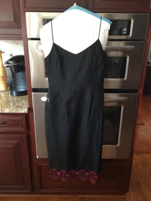 Tessuto Silk Party Cocktail Dress Sz 6 Sequined Embellishments - Image 1 of 3