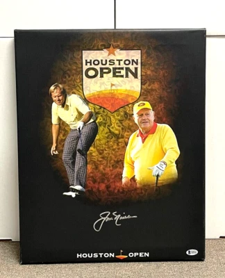 Foto en lienzo firmada por Jack Nicklaus Houston Open 16x20 Beckett BAS A29321 Foto 1 de 4