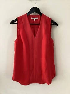 Ladies L.K Bennett Dark Coral Sleeveless Top, UK Size 10, Good Condition - Picture 1 of 5