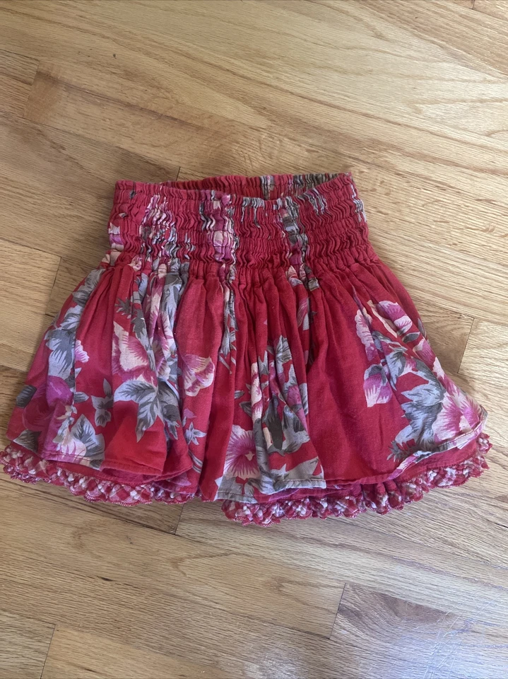 Elaine et Lena Skirt Sz 5A (5Years) Amazing Designer Red Floral PERFECT - Image 1 of 4