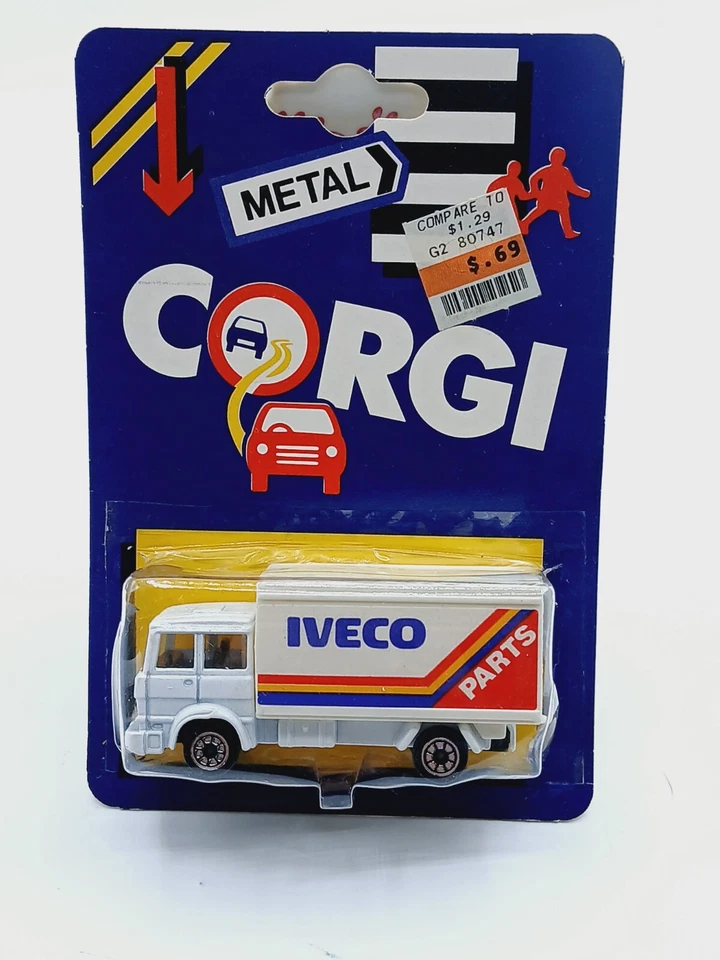 Vintage 1984 Corgi Jr.  Diecast Iveco Parts Delivery Truck  1/64  MOC NIP - Image 1 of 4