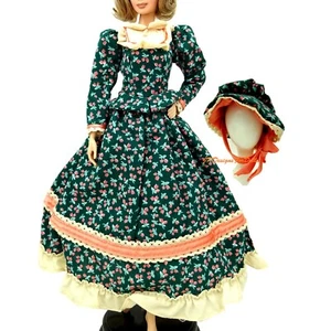 Barbie Fashion 1994Special Edition Pioneerl Outfit Floral Dress Bonnet Shoes New - Picture 1 of 4