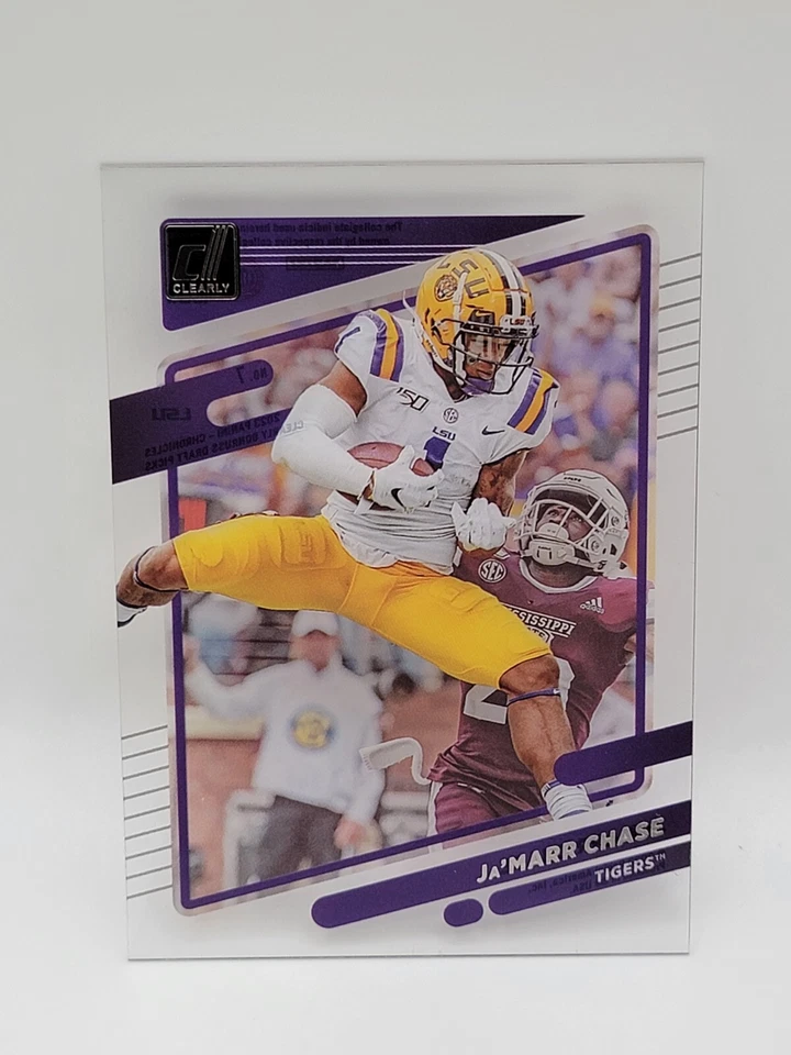 2023 Panini Chronicles Clearly Donruss Draft Picks JaMARR CHASE Card # 7  LSU - Image 1 of 2