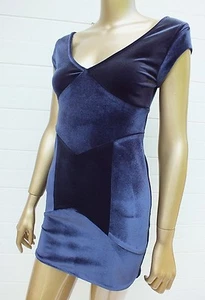 SHONA JOY VELVET MINI DRESS : STRETCH BODYCON FITTED : PURPLE SIZE 6 XS > SMALL - Picture 1 of 12