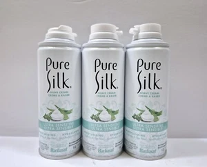 Pure Silk 5oz Shave Cream Women Ultra Sensitive Fragrance & Dye Free Spa 3 Pack - Picture 1 of 2