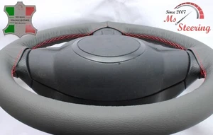 PARA CHRYSLER LEBARON 80-88 GRIS CUERO CUBIERTA VOLANTE, ROJO STIT - Imagen 1 de 6