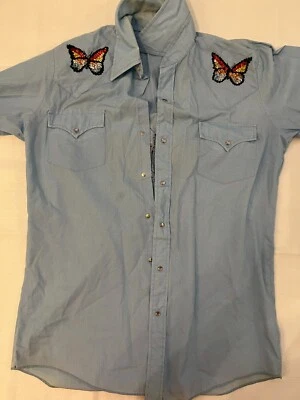 Dickson-Jenkins Butterfly Sequin Applikue Women Pearl Snap Shirt - Image 1 of 4