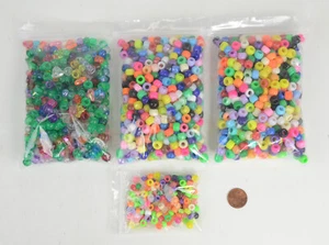pony beads, acrylic, opaque & translucent, various colors assortment 1600+ Lot - Picture 1 of 1