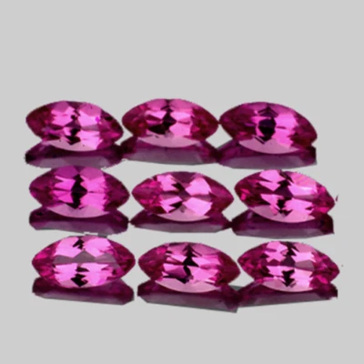 5x2.5 mm 9 pcs Marquise AAA Intense Pink Tourmaline Natural (Flawless-VVS) - Image 1 of 2