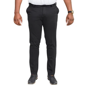 Duke D555 Mens Big Tall King Size Yarmouth Stretch Smart Trousers Pants - Black