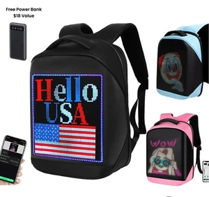 Figuren 64*64 LED Rucksack Wasserdicht TASCHE Digital Licht Zum Selbermachen Text Bild GIF - Bild 1 von 25