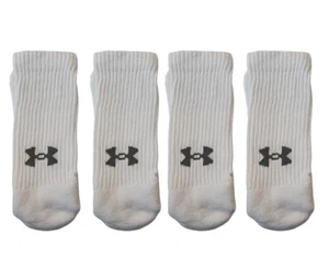 4 Pairs Under Armour UA Training Cotton Crew Sock WHITE Men’s LARGE (8-12) - Picture 1 of 1