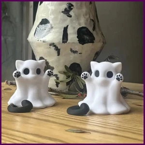 Mini Gato Fantasma Adorno Lindo Halloween Decoración de Escritorio Regalo Espeluznante para Novia - Imagen 1 de 24