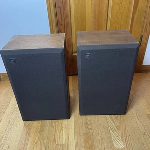 Pair of JBL L-19 Speakers Cabinet Grill And Crossover Woofer Tested Good Shape - Picture 1 of 14