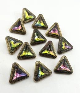 Juego de 12 botones triangulares diamantes de imitación vintage - Imagen 1 de 6