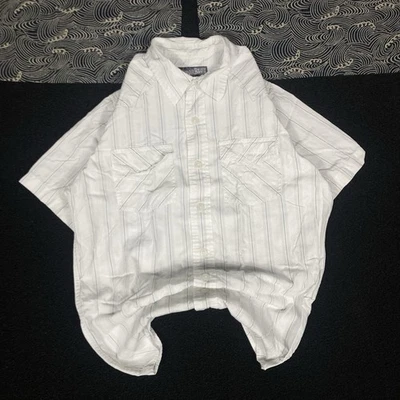 y2k Anchor синяя рубашка мужская маленький белые полосы S точек винтажный папа в полоску AOP - Изображение 1 из 4